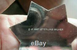 VINTAGE Case 80's Issue FRANKLIN MINT 12 Sterling Silver WESTERN LAWMAN Badges