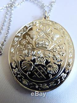VTG Franklin Mint Diana & Charles The Royal Wedding Silver Pendant Necklace Mint