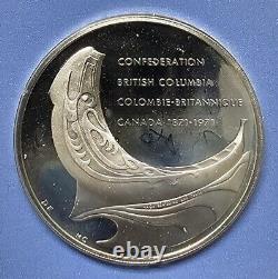 Very Rare 1971 Franklin Mint BC. 925 Silver Proof Haida Sea Going War Canoe 1013