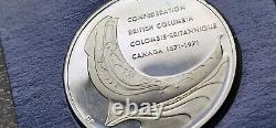 Very Rare 1971 Franklin Mint BC. 925 Silver Proof Haida Sea Going War Canoe 1013