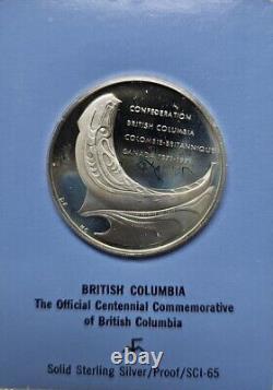 Very Rare 1971 Franklin Mint BC. 925 Silver Proof Haida Sea Going War Canoe 1013