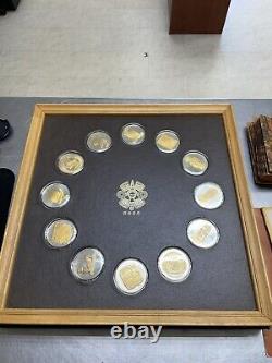 Very Rare Treasures of the Mayas Silver Medals with 24 Karat Gold 1979