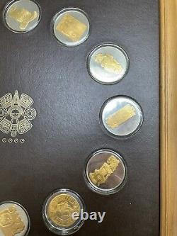 Very Rare Treasures of the Mayas Silver Medals with 24 Karat Gold 1979