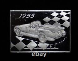 Vintage 1955 Corvettes of all Time Franklin Mint 925 Silver art bar WOW! C1361