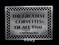 Vintage 1955 Corvettes of all Time Franklin Mint 925 Silver art bar WOW! C1361