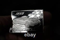 Vintage 1955 Corvettes of all Time Franklin Mint 925 Silver art bar WOW! C1361