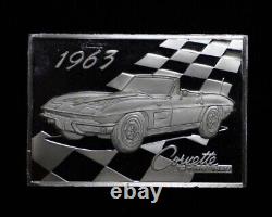 Vintage 1963 Corvettes of all Time Franklin Mint 925 Silver art bar WOW! C1362