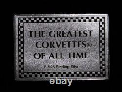 Vintage 1963 Corvettes of all Time Franklin Mint 925 Silver art bar WOW! C1362