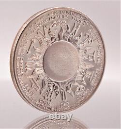 Vintage 1970 Zodiac Cancer July Franklin Mint 925 Silver art bar round WOW C3155