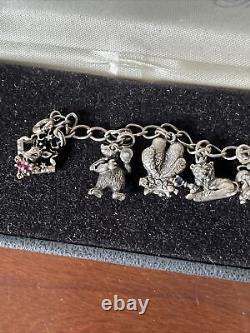Vintage 1970's Franklin Mint Circus Silver charm bracelet