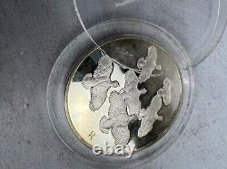 Vintage 1971 Franklin Mint Quail No. 24 Sterling Silver Hunting Round Proof Medal