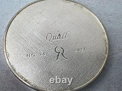 Vintage 1971 Franklin Mint Quail No. 24 Sterling Silver Hunting Round Proof Medal