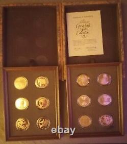 Vintage 1977 Franklin Mint Good Luck Medal Collection in Box withCertification