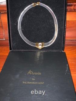 Vintage 1988 Franklin Mint Alfred Durante Art Deco Silver Gold Tone Necklace