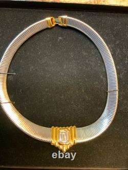 Vintage 1988 Franklin Mint Alfred Durante Art Deco Silver Gold Tone Necklace