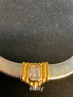 Vintage 1988 Franklin Mint Alfred Durante Art Deco Silver Gold Tone Necklace