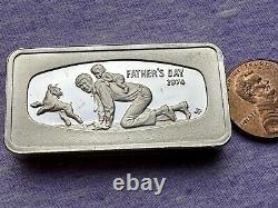 Vintage 66 grams. 925 Sterling Silver Franklin Mint Bar 1974 Fathers day #AB60