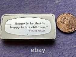 Vintage 66 grams. 925 Sterling Silver Franklin Mint Bar 1974 Fathers day #AB60
