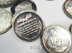 Vintage Civil War History 999 Fine Silver Rounds Medals 40ct. 25 Grams Ea. AJ751