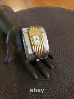 Vintage Franklin Mint ALFRED DURANTE Art Deco Gold/Silver Tone Bracelet Watch