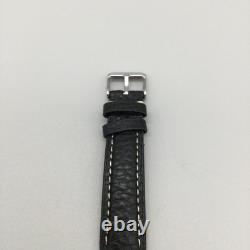Vintage Franklin Mint Frederic Remington Mens Watch 33mm Bronze Black Leather