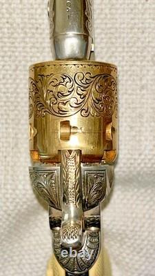 Vintage Franklin Mint General George Custer's. 36 Caliber Gold & Silver Revolver