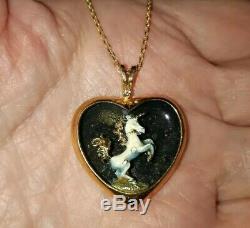 Vintage Franklin Mint Silver Gilt Unicorn Pendant