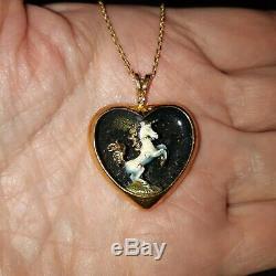 Vintage Franklin Mint Silver Gilt Unicorn Pendant