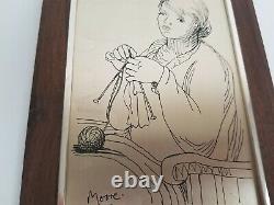 Vintage Henry Moore Woman Knitting 236 of 1000 Franklin Mint 1975 COA Sterling