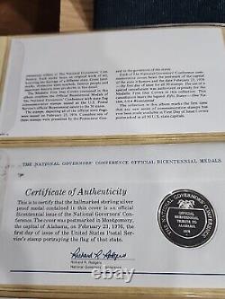 Vintage National Governors Conference Official Statehood Book 50 Silver Medals