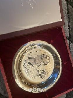 Vintage Sterling Silver Norman Rockwell Hanging The Wreath Franklin Mint