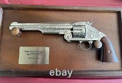 Vintage Wyatt Earp. 44 Revolver from Franklin Mint in Gun display frame