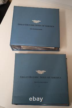 Vol. 1 & 2 of The Franklin Mint Great Historic Sites of America Silver Med. 50ct