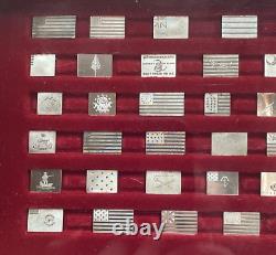 Vtg FRANKLIN MINT The American Flags of the Revolution 64 Mini Sterling Silver