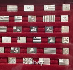 Vtg FRANKLIN MINT The American Flags of the Revolution 64 Mini Sterling Silver