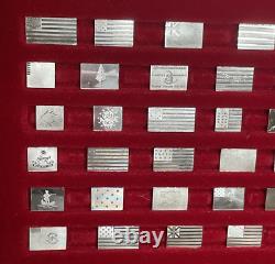 Vtg FRANKLIN MINT The American Flags of the Revolution 64 Mini Sterling Silver
