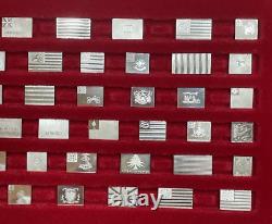Vtg FRANKLIN MINT The American Flags of the Revolution 64 Mini Sterling Silver