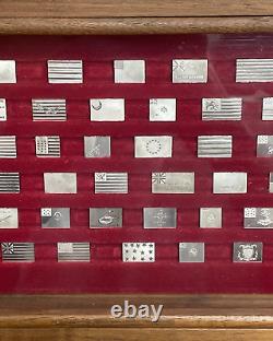 Vtg FRANKLIN MINT The American Flags of the Revolution 64 Mini Sterling Silver