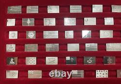 Vtg FRANKLIN MINT The American Flags of the Revolution 64 Mini Sterling Silver