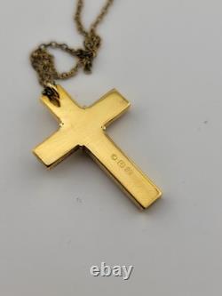 Vtg NIB Franklin Mint The Pavium Cross Pure Crystals. 999 Silver Necklace COA