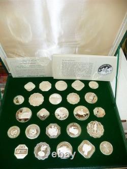 WORLDS GREATEST GAMING CASINO 25 COIN SET SILVER PROOF FRANKLIN MINT WithHOLDER