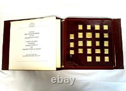 WORLD'S FIRST STAMP- 67 x 24k Gold on 925 Silver Proof Ingots 1979 Franklin Mint