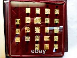 WORLD'S FIRST STAMP- 67 x 24k Gold on 925 Silver Proof Ingots 1979 Franklin Mint