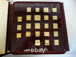 WORLD'S FIRST STAMP- 67 x 24k Gold on 925 Silver Proof Ingots 1979 Franklin Mint