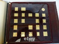 WORLD'S FIRST STAMP- 67 x 24k Gold on 925 Silver Proof Ingots 1979 Franklin Mint