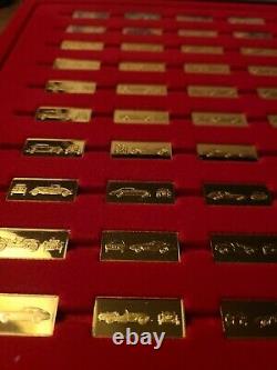 WORLD'S GREAT PERFORMANCE CARS MINIATURES 100 SILVER INGOTS COMPLETE W COAs