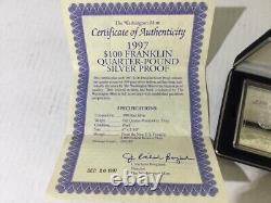 Washington Mint 1997 $100 Franklin Quarter-Pound Silver Proof 4ozt # (CJL045573)