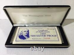 Washington Mint 1997 $100 Franklin Quarter-Pound Silver Proof 4ozt # (CJL045573)