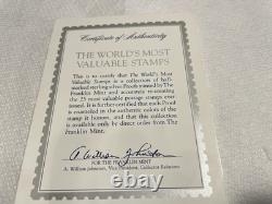 Worlds Most Valuable Stamps by Franklin Mint Complete Set. 925 Sterling Silver
