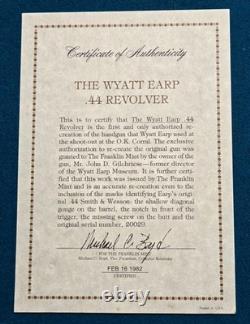 Wyatt Earp Franklin Mint Commemorative Colt. 44, Replica, Non-Firing